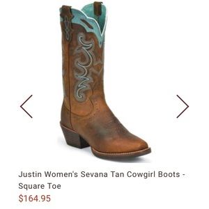 Justin Womens Sevana Tan Cowgirl Boots